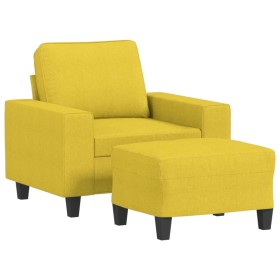 vidaXL Sessel mit Hocker Hellgelb 60 cm Stoff