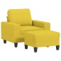 vidaXL Sessel mit Hocker Hellgelb 60 cm Stoff vidaXL Sessel mit Hocker Hellgelb 60 cm Stoff