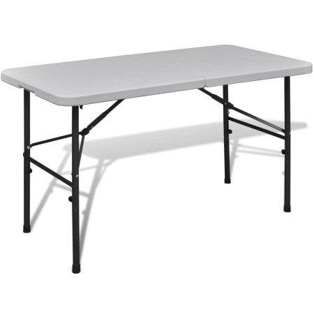 vidaXL Gartentisch Klappbar 122 cm HDPE Weiß
