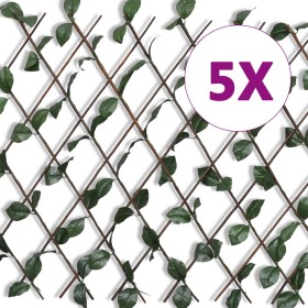 vidaXL Weidengitter 5 Stk. mit künstlichen Blättern 180×90 cm