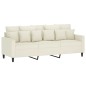 vidaXL 2-tlg. Sofagarnitur mit Kissen Creme Samt vidaXL 2-tlg. Sofagarnitur mit Kissen Creme Samt