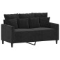 vidaXL 3-tlg. Sofagarnitur mit Kissen Schwarz Samt vidaXL 3-tlg. Sofagarnitur mit Kissen Schwarz Samt