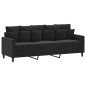 vidaXL 3-tlg. Sofagarnitur mit Kissen Schwarz Samt vidaXL 3-tlg. Sofagarnitur mit Kissen Schwarz Samt