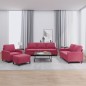 vidaXL 4-tlg. Sofagarnitur mit Kissen Weinrot Samt vidaXL 4-tlg. Sofagarnitur mit Kissen Weinrot Samt