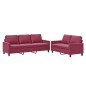 vidaXL 2-tlg. Sofagarnitur mit Kissen Weinrot Samt vidaXL 2-tlg. Sofagarnitur mit Kissen Weinrot Samt
