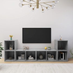 vidaXL TV-Schränke 4 Stk. Betongrau 72x35x36,5 cm Holzwerkstoff