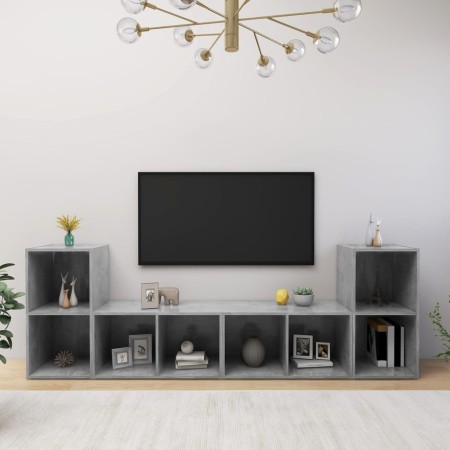 vidaXL TV-Schränke 4 Stk. Betongrau 72x35x36,5 cm Holzwerkstoff
