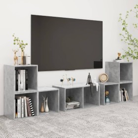vidaXL 6-tlg. TV-Schrank-Set Betongrau Holzwerkstoff