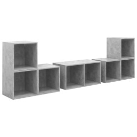 vidaXL 6-tlg. TV-Schrank-Set Betongrau Holzwerkstoff