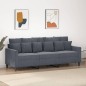 vidaXL 3-Sitzer-Sofa Dunkelgrau 180 cm Samt vidaXL 3-Sitzer-Sofa Dunkelgrau 180 cm Samt