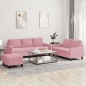 vidaXL 3-tlg. Sofagarnitur mit Kissen Rosa Samt vidaXL 3-tlg. Sofagarnitur mit Kissen Rosa Samt