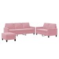 vidaXL 3-tlg. Sofagarnitur mit Kissen Rosa Samt vidaXL 3-tlg. Sofagarnitur mit Kissen Rosa Samt