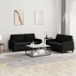 vidaXL 2-tlg. Sofagarnitur mit Kissen Schwarz Samt vidaXL 2-tlg. Sofagarnitur mit Kissen Schwarz Samt