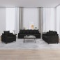vidaXL 3-tlg. Sofagarnitur mit Kissen Schwarz Samt vidaXL 3-tlg. Sofagarnitur mit Kissen Schwarz Samt