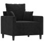 vidaXL 3-tlg. Sofagarnitur mit Kissen Schwarz Samt vidaXL 3-tlg. Sofagarnitur mit Kissen Schwarz Samt