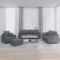 vidaXL 4-tlg. Sofagarnitur mit Kissen Dunkelgrau Samt vidaXL 4-tlg. Sofagarnitur mit Kissen Dunkelgrau Samt