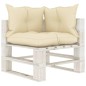 vidaXL 8-tlg. Garten-Lounge-Set Paletten mit Kissen in Creme Holz vidaXL 8-tlg. Garten-Lounge-Set Paletten mit Kissen in Creme Holz