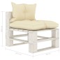 vidaXL 8-tlg. Garten-Lounge-Set Paletten mit Kissen in Creme Holz vidaXL 8-tlg. Garten-Lounge-Set Paletten mit Kissen in Creme Holz