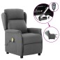 vidaXL Massagesessel Elektrisch Hellgrau Stoff vidaXL Massagesessel Elektrisch Hellgrau Stoff