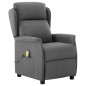 vidaXL Massagesessel Elektrisch Hellgrau Stoff vidaXL Massagesessel Elektrisch Hellgrau Stoff