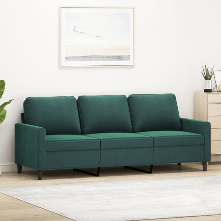 vidaXL 3-Sitzer-Sofa Dunkelgrün 180 cm Samt