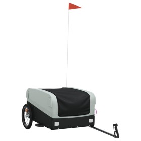 vidaXL Fahrradanhänger Schwarz und Grau 45 kg Eisen