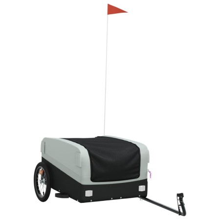 vidaXL Fahrradanhänger Schwarz und Grau 45 kg Eisen