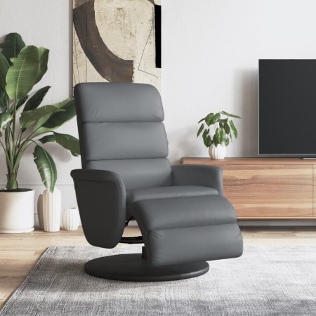 vidaXL Relaxsessel mit Fußteil Grau Kunstleder