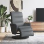 vidaXL Relaxsessel mit Fußteil Grau Kunstleder vidaXL Relaxsessel mit Fußteil Grau Kunstleder