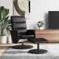 vidaXL Relaxsessel mit Fußhocker Schwarz Kunstleder vidaXL Relaxsessel mit Fußhocker Schwarz Kunstleder
