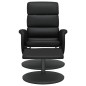 vidaXL Relaxsessel mit Fußhocker Schwarz Kunstleder vidaXL Relaxsessel mit Fußhocker Schwarz Kunstleder