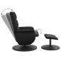 vidaXL Relaxsessel mit Fußhocker Schwarz Kunstleder vidaXL Relaxsessel mit Fußhocker Schwarz Kunstleder