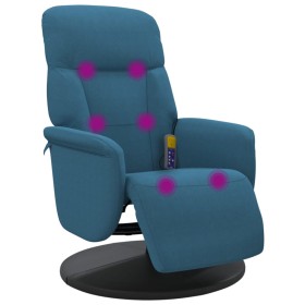 vidaXL Massagesessel mit Fußteil Blau Samt