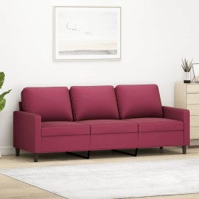 vidaXL 3-Sitzer-Sofa Weinrot 180 cm Samt