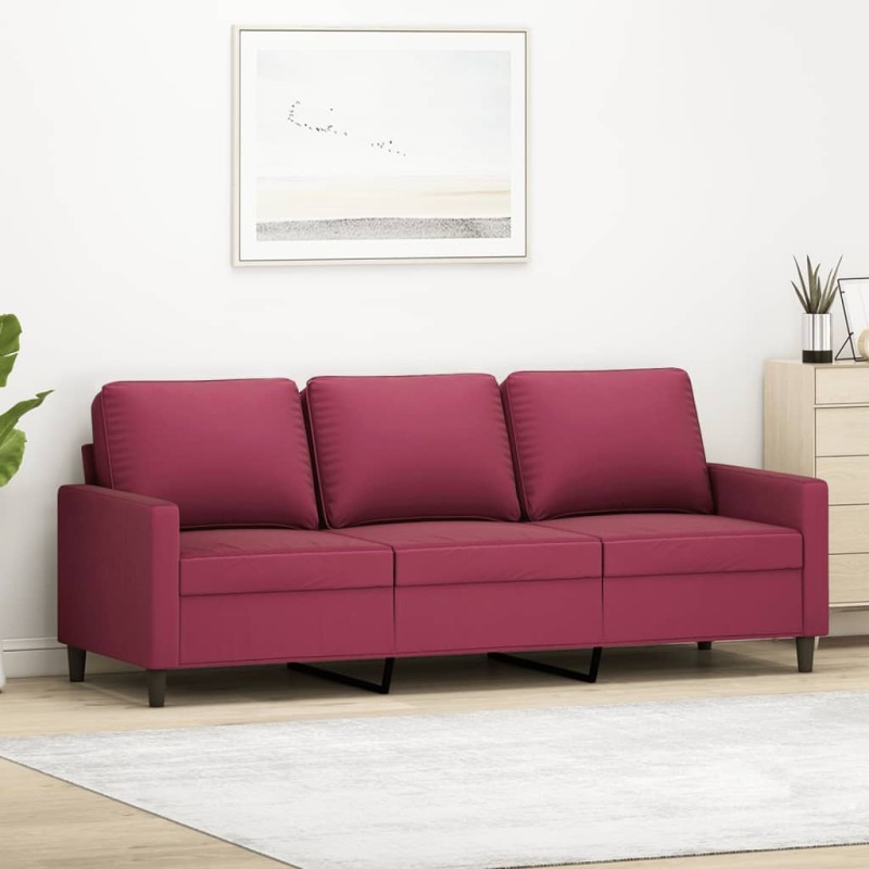vidaXL 3-Sitzer-Sofa Weinrot 180 cm Samt vidaXL 3-Sitzer-Sofa Weinrot 180 cm Samt