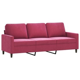 vidaXL 3-Sitzer-Sofa Weinrot 180 cm Samt