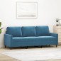 vidaXL 3-Sitzer-Sofa Blau 180 cm Samt vidaXL 3-Sitzer-Sofa Blau 180 cm Samt