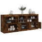 vidaXL Sideboard mit LED-Leuchten Räuchereiche 162x37x67 cm vidaXL Sideboard mit LED-Leuchten Räuchereiche 162x37x67 cm