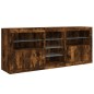 vidaXL Sideboard mit LED-Leuchten Räuchereiche 162x37x67 cm vidaXL Sideboard mit LED-Leuchten Räuchereiche 162x37x67 cm