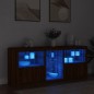vidaXL Sideboard mit LED-Leuchten Braun Eichen-Optik 162x37x67 cm vidaXL Sideboard mit LED-Leuchten Braun Eichen-Optik 162x37x67 cm