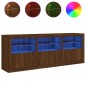 vidaXL Sideboard mit LED-Leuchten Braun Eichen-Optik 181,5x37x67 cm vidaXL Sideboard mit LED-Leuchten Braun Eichen-Optik 181,5x37x67 cm
