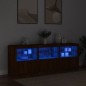 vidaXL Sideboard mit LED-Leuchten Braun Eichen-Optik 181,5x37x67 cm vidaXL Sideboard mit LED-Leuchten Braun Eichen-Optik 181,5x37x67 cm