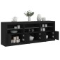 vidaXL Sideboard mit LED-Leuchten Schwarz 181,5x37x67 cm vidaXL Sideboard mit LED-Leuchten Schwarz 181,5x37x67 cm