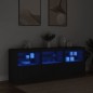 vidaXL Sideboard mit LED-Leuchten Schwarz 181,5x37x67 cm vidaXL Sideboard mit LED-Leuchten Schwarz 181,5x37x67 cm