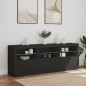 vidaXL Sideboard mit LED-Leuchten Schwarz 181,5x37x67 cm vidaXL Sideboard mit LED-Leuchten Schwarz 181,5x37x67 cm
