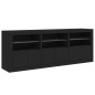 vidaXL Sideboard mit LED-Leuchten Schwarz 181,5x37x67 cm vidaXL Sideboard mit LED-Leuchten Schwarz 181,5x37x67 cm