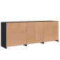 vidaXL Sideboard mit LED-Leuchten Schwarz 181,5x37x67 cm vidaXL Sideboard mit LED-Leuchten Schwarz 181,5x37x67 cm