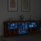 vidaXL Sideboard mit LED-Leuchten Räuchereiche 181,5x37x67 cm vidaXL Sideboard mit LED-Leuchten Räuchereiche 181,5x37x67 cm