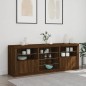 vidaXL Sideboard mit LED-Leuchten Braun Eichen-Optik 181,5x37x67 cm vidaXL Sideboard mit LED-Leuchten Braun Eichen-Optik 181,5x37x67 cm