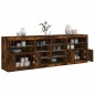 vidaXL Sideboard mit LED-Leuchten Räuchereiche 202x37x67 cm vidaXL Sideboard mit LED-Leuchten Räuchereiche 202x37x67 cm